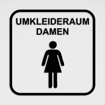 Umkleidekabinen Schild Damen, Aufkleber Symbol Umkleide, im Folienschnitt