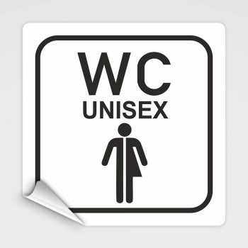  WC Hinweisschild UNISEX, WC Schid UNISEX Aufkleber