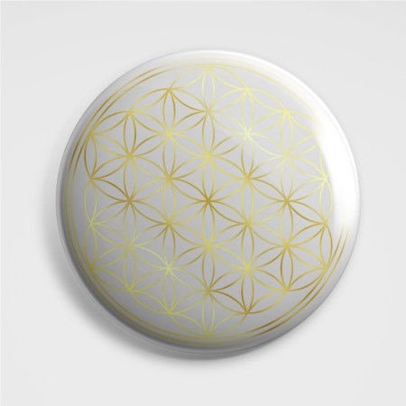 Heckscheibenaufkleber - weitere Druckartikel - 3D Aufkleber - Lebensblume Weiß auf Gold, 3 Stück