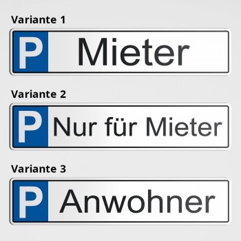 Parkplatz für Mieter - Anwohner Stellplätze