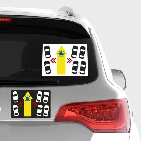 Carsticker, Heckscheibenaufkleber Rettungsgasse