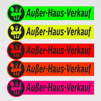 Außer Haus Verkauf auf Neonklebefolie