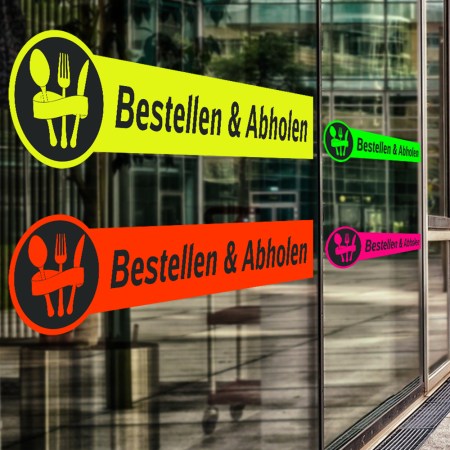 Aufkleber und Etiketten Shop - Autoaufkleber - Verkaufsförderung - Schaufensterbeschriftung - Autoaufkleber mit eigenem Motiv - weitere Druckartikel - Bestellen und Abholen Aufkleber auf Neonklebefolie