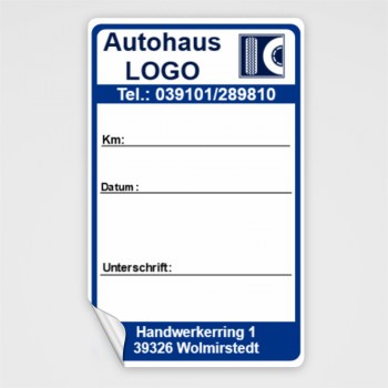 Serviceaufkleber KFZ mit Logo