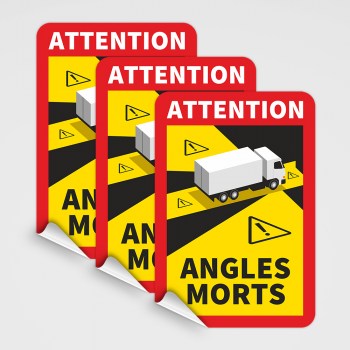 3er Set LKW AUFKLEBER - Toter Winkel Attention – Angles Morts Frankreich