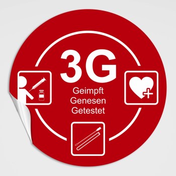 3G Aufkleber mit Icons rot