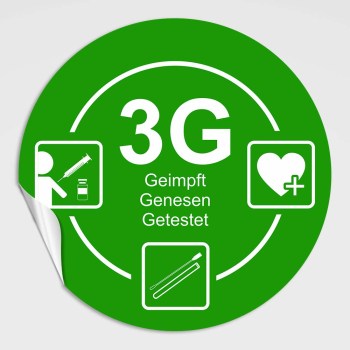 3G Aufkleber mit Icons grün