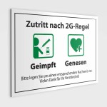 Schilder Shop - Schilder und Magnetfolien - Schilder für Gastronomie, Hotels und Einzelhandel - Zutritt nach 2G-Regel Schild