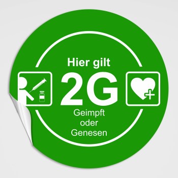 2G Runder Aufkleber mit Icons grün