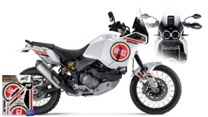 Motorrad Stickersets - Motorraddekore - DUCATI Aufkleber Sets - Decals - RUBBERDUST - Ducati Desert X Lucky Explorer edition
