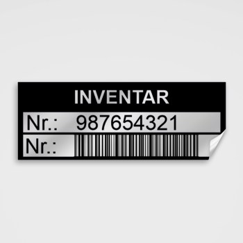 Etiketten für Inventarnummerierung silber