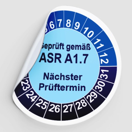 Prüfplaketten Prüfetiketten - Mehrjahresprüfplaketten - 500 Stück - Prüfplaketten ASR A1.7