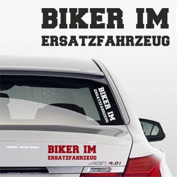 Aufkleber Biker im Ersatzfahrzeug