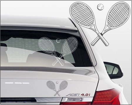 Aufkleber Fun-Sport und Hobby - Tennis Aufkleber Autoaufkleber Tennissport - Tennissport Aufkleber für Autos
