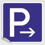 Hinweis und Verbotsaufkleber - Parkplatz Aufkleber rechts