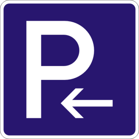 Hinweis und Verbotsaufkleber - Parkplatz Aufkleber links !!!