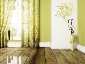 Schöner Wohnen - Wandaufkleber Wandtattoos - Blumen Ranken Ornamente - Wanddekoration Wohnzimmer