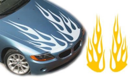 Autotattoo Flammen Aufkleber (als Paar geliefert)