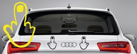 Stinkefinger Aufkleber - Zwerg mit Mittelfinger Sticker fürs Auto