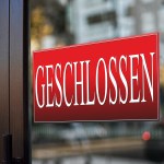 Aufkleber und Dekore - Für den Einzelhandel, Schaufenster-Schaufensteraufkleber - Neueröffnung, Preissturz, Prozente, Rabatte, Aktionen, SALE - GESCHLOSSEN! - Aufkleber oder als Adhäsionsfolie erhätlich