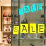 Aufkleber und Dekore - Für den Einzelhandel, Schaufenster-Schaufensteraufkleber - Neueröffnung, Preissturz, Prozente, Rabatte, Aktionen, SALE - Aufkleber SALE Rabatte im Folienschnitt, freistehend!