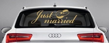 Auto-Aufkleber frisch verheiratet