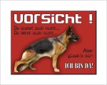 Aufkleber und Dekore - Hinweis und Verbotsaufkleber - Schilder Shop - Schilder und Werbeplanen - Hundewarnschilder Achtung, Vorsicht Hund - Hundeaufkleber und Hundeschilder Shop! - Schäferhund Schild - Vorsicht ich bin da!