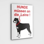 Aufkleber und Dekore - Hinweis und Verbotsaufkleber - Schilder Shop - Schilder und Werbeplanen - Hundewarnschilder Achtung, Vorsicht Hund - Hundeaufkleber und Hundeschilder Shop! - Schild - Hunde müssen an die Leine!