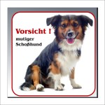 Aufkleber und Dekore - Hinweis und Verbotsaufkleber - Schilder Shop - Schilder und Werbeplanen - Hundewarnschilder Achtung, Vorsicht Hund - Hundeaufkleber und Hundeschilder Shop! - Waliser Corgi Schild - Vorsicht! mutiger Schosshund 