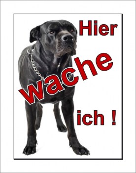 Black Italian Mastiff Schild - HIER WACHE ICH!