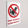 Aufkleber und Dekore - Hinweis und Verbotsaufkleber - Schilder Shop - Schilder und Werbeplanen - Hundewarnschilder Achtung, Vorsicht Hund - Hundeaufkleber und Hundeschilder Shop! - Unser Gundstück ist kein Hundeklo!! Schild 