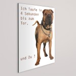 Aufkleber und Dekore - Hinweis und Verbotsaufkleber - Schilder Shop - Schilder und Werbeplanen - Hundewarnschilder Achtung, Vorsicht Hund - Hundeaufkleber und Hundeschilder Shop! - Boxer Hunde Schild - ICH LAUFE IN 4 SEKUNDEN.. !