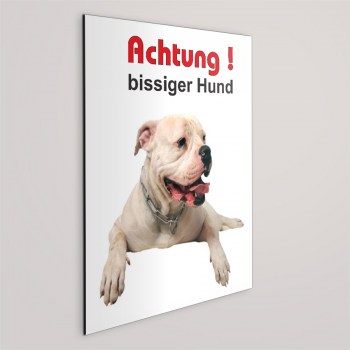  Schild - Achtung bissiger Hund! American Bulldog