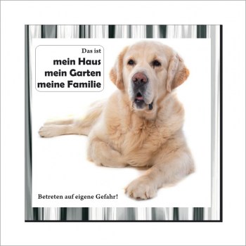 Wachhund Schild - Golden Retriever Schild 