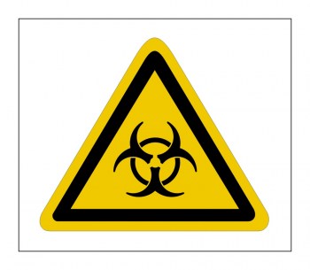 Gefahrenhinweis Schild, Warnaufkleber - Biologische Gefährdung 