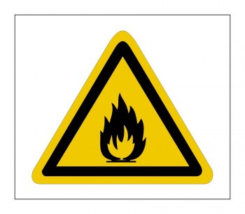 Gefahrenhinweis Schild, Warnaufkleber feuergefährliche Stoffe!
