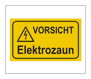 Gefahrenhinweis Schild, Warnaufkleber - Vorsicht Elektrozaun!