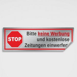 Aufkleber und Dekore - Hinweis und Verbotsaufkleber - Schilder Shop - Schilder und Werbeplanen - Verboten Schilder - Verbotsschilder - Verboten Schilder -  Verbotsaufkleber - 1 Verboten! Bitte keine Werbung einwerfen als Aufkleber oder Schild