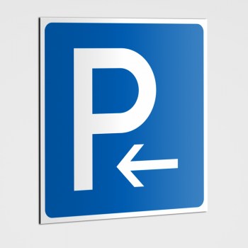 Parkplatz Schild, Parklatz Linkspfeil linksweisend - Aufkleber 