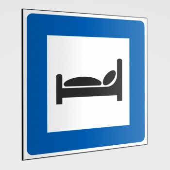 Piktogramm Hinweisschild! Hotel - Übernachtungen Schild, Hinweisaufkleber Übernachtungen 