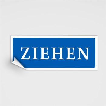 Bitte ziehen als Schild oder Aufkleber
