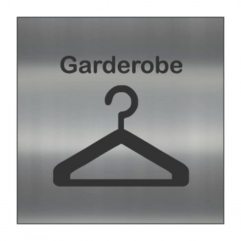 Hinweisschilder! Garderobenhaken Schild alu gebürstet, Hinweisaufkleber Garderobenhaken