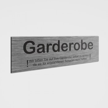 Hinweisschilder! Garderobe selbst achten! Garderobenaufkleber