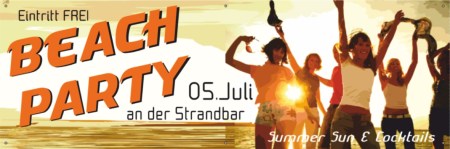 individualisierbare Designvorlagen für Veranstaltungsbanner - Werbetransparent BEACH-Party