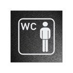 Aufkleber und Dekore - Schilder Shop - Schilder und Werbeplanen - Schilder für Gastronomie, Hotels und Einzelhandel - Türaufkleber - Wegweiser für WC, Umkleiden und Duschen - WC Hinweisschild, Herren WC Aufkleber, Pikt.1 anthrazit gebürstet