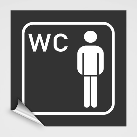 WC Hinweisschild, Herren WC Aufkleber, Pikt.1 anthrazit