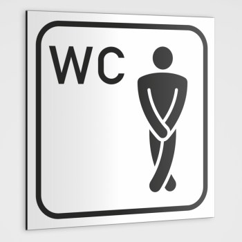 WC Hinweisschild, Herren WC Piktogramm 2 Aufkleber