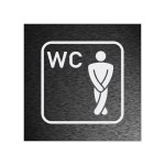 Aufkleber und Dekore - Schilder Shop - Schilder und Werbeplanen - Schilder für Gastronomie, Hotels und Einzelhandel - Türaufkleber - Wegweiser für WC, Umkleiden und Duschen - WC Hinweisschild, Herren WC Aufkleber, Pikt.2 anthrazit gebürstet