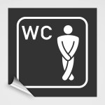 Aufkleber und Etiketten Shop - Schilder Shop - Schilder und Magnetfolien - Schilder für Gewerbe/Unternehmen - Türaufkleber - Wegweiser für WC, Umkleiden und Duschen - Türschilder - Wegweiser für WC, Umkleiden und Duschen - WC Hinweisschild, Herren WC Auf