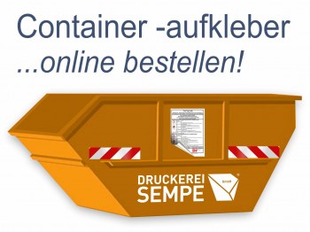 Container Aufkleber, mit stark haftenden Kleber!